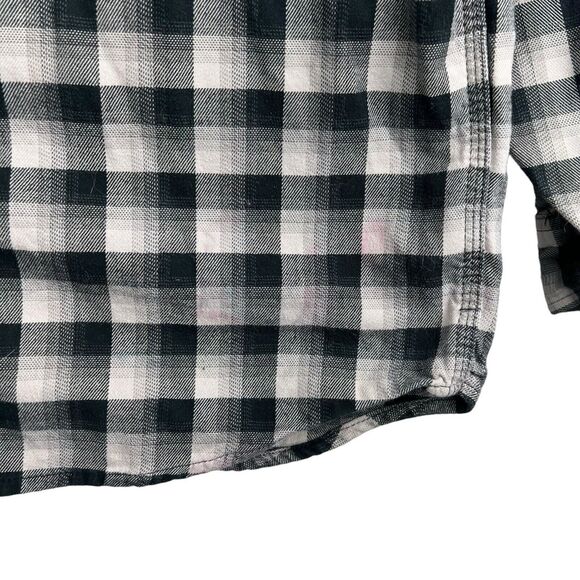 Carhartt Flannel Plaid Button Up Shirt Men's L Long Sleeve Check Work Relaxed - Picture 7 of 7